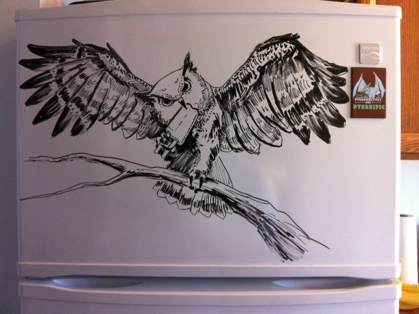 Роспись холодильника маркерами