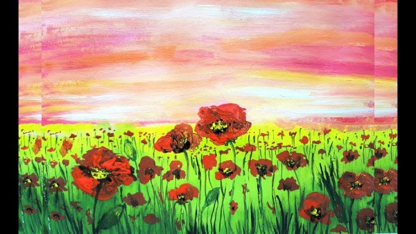 Рисунки гуашью цветы