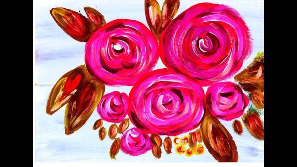 Цветы красками для детей