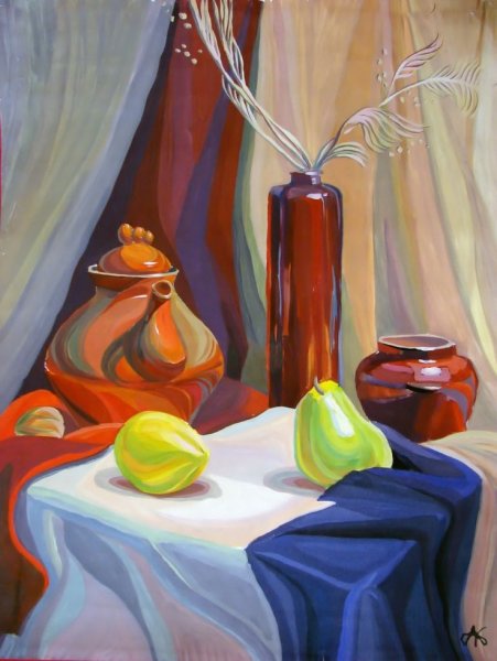 Кувшин красками