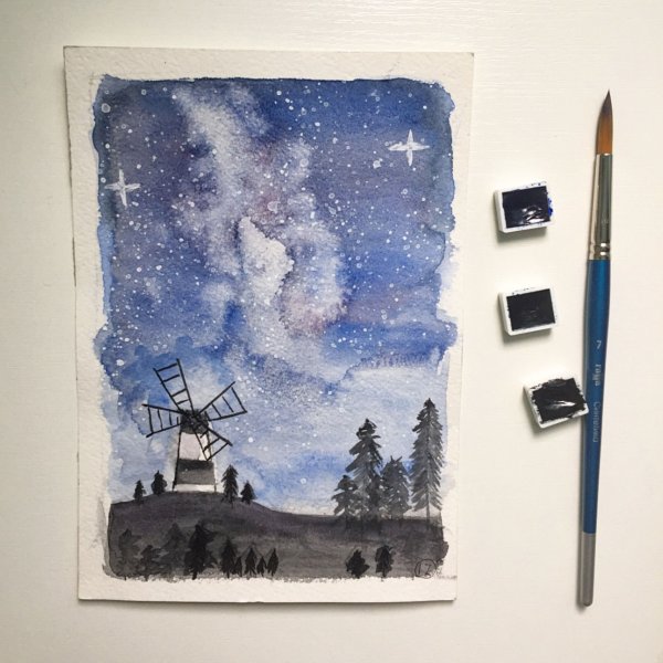 Рисунки акварелью в скетчбуке