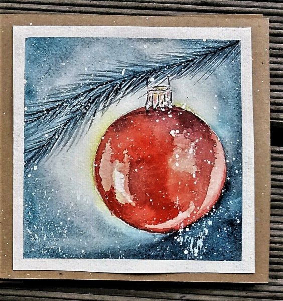 Снеговик гуашью