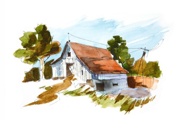 Пейзаж в скетчбуке