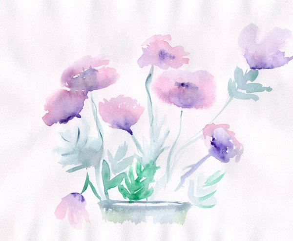 Цветы акварелью для начинающих