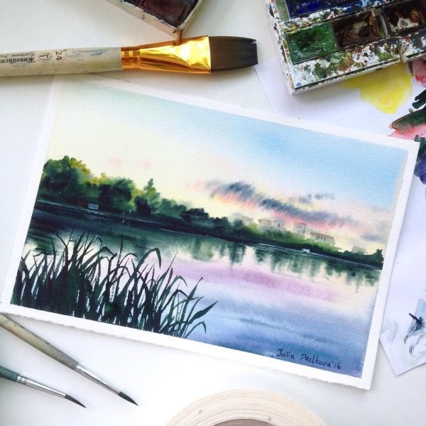 Рисунки акварелью несложные