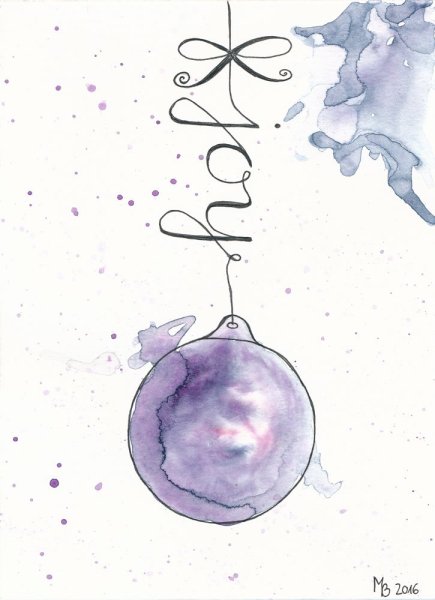 Новогодние рисунки акварелью простые