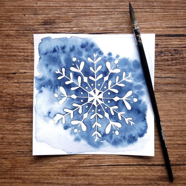 Акварельные открытки на новый год