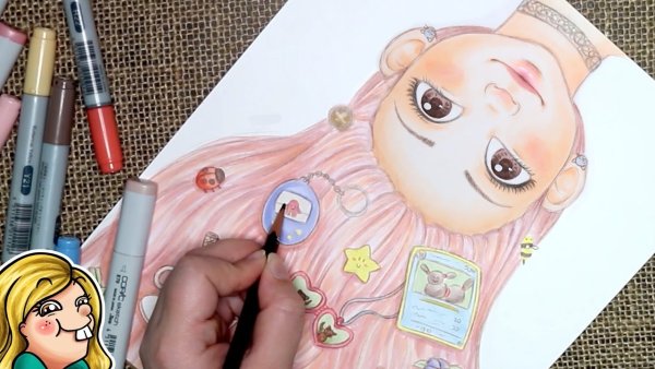 Портрет маркерами легко