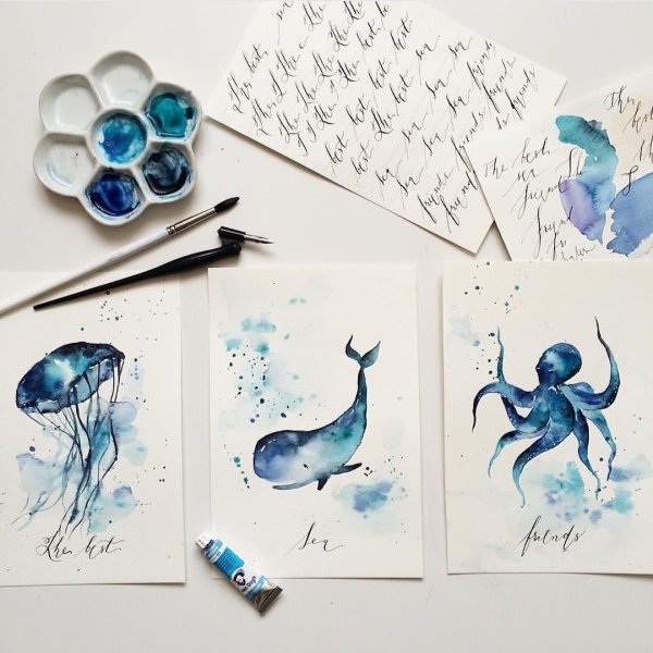 Пейзажи акварелью в скетчбуке