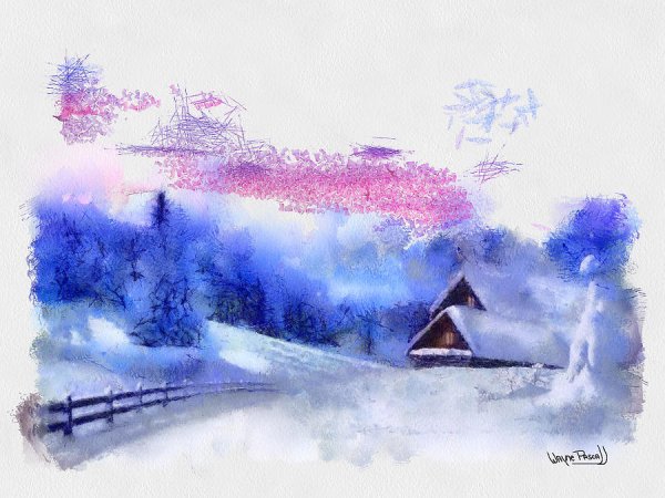 Пейзаж акварелью