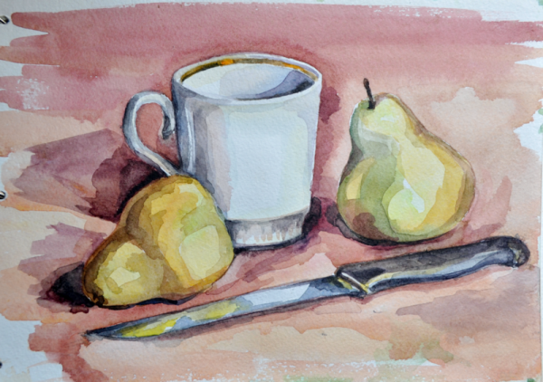 Рисование акварелью натюрморт