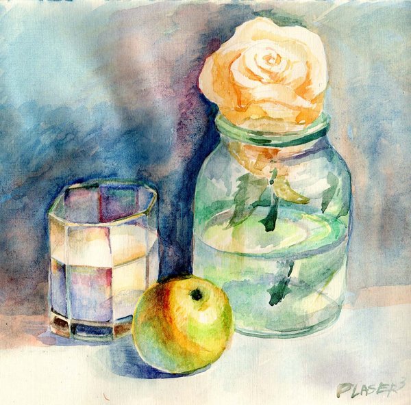 Натюрморт акварель несложный