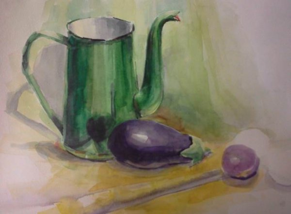 Натюрморт акварель несложный