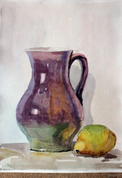 Натюрморт акварелью лессировка Академическая живопись