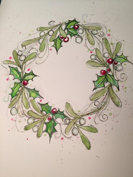 Рождественский венок Винтаж вектор