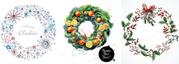 Рождественский акварельный венок