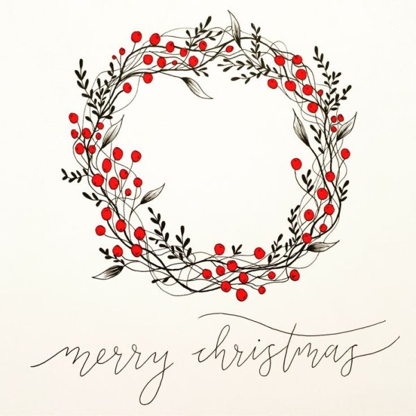 Новогодний венок скетч