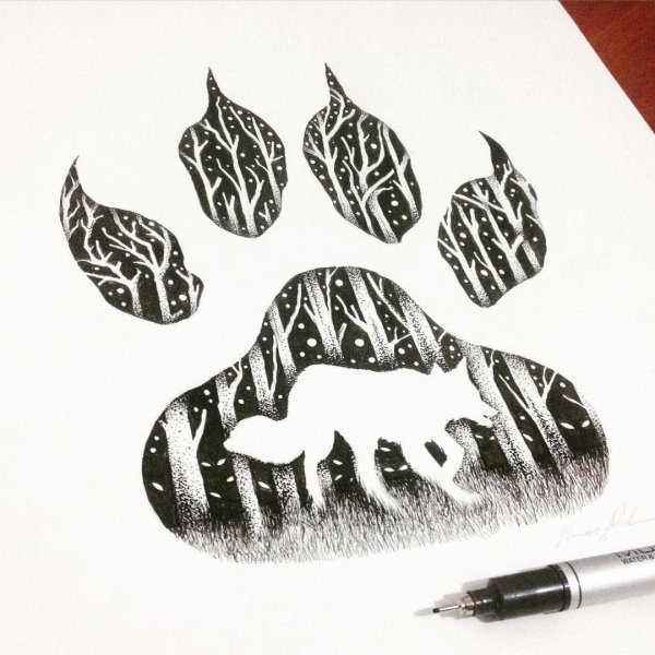 Красивые рисунки черной ручкой