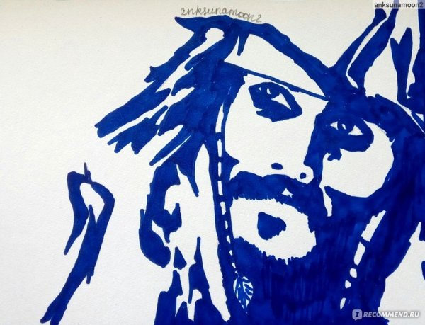 Рисунки синим фломастером