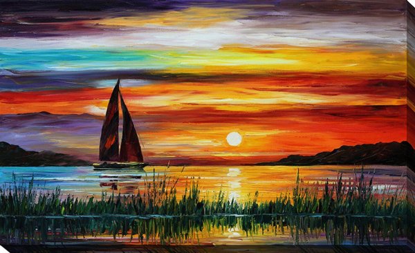 Пейзаж гуашью