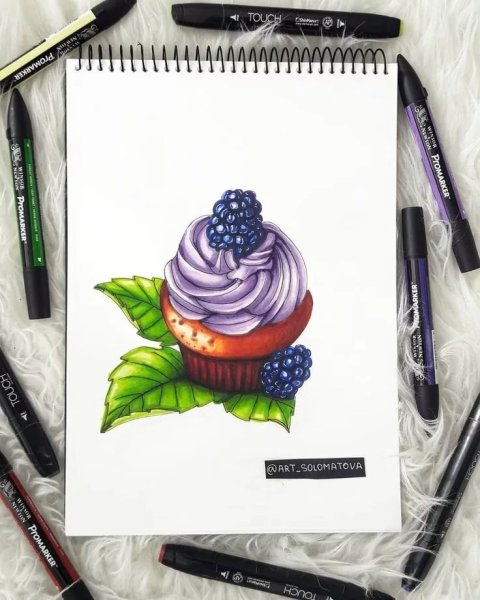 Рисунки чёрным фломастером