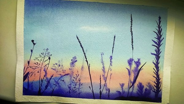 Рисование акварелью фрукты