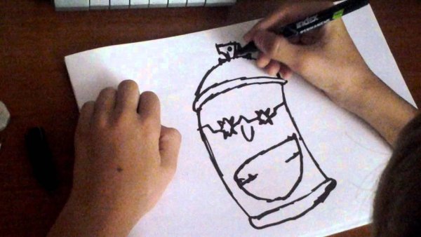 Рисунки маркером черным