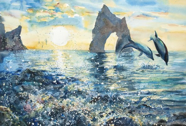 Море акварелью