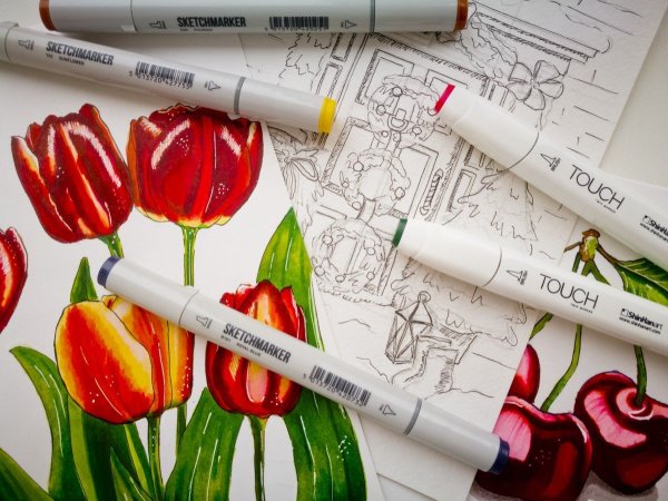 Рисунки маркерами для скетчинга