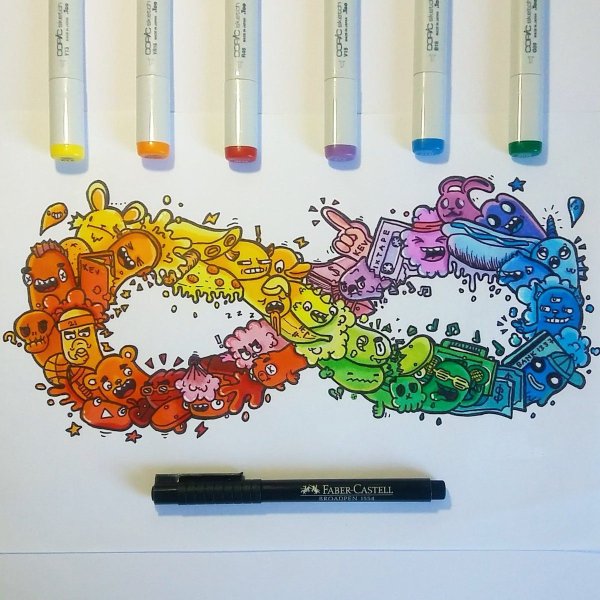 Рисование маркерами для скетчинга