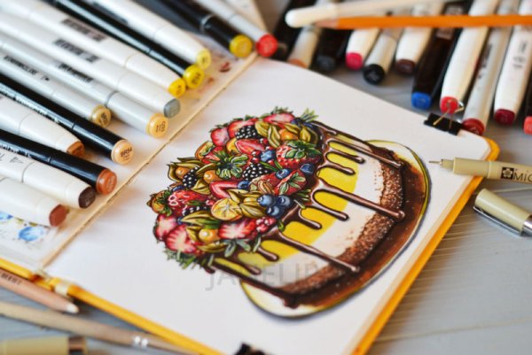 Рисунки спиртовыми маркерами