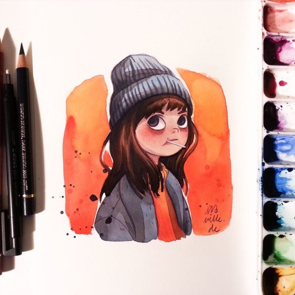 Рисунки акварелью для срисовки