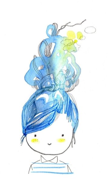 Лицо девушки акварелью