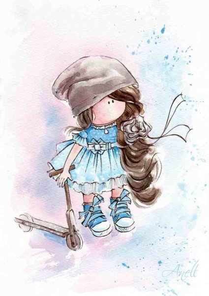 Балерина акварель