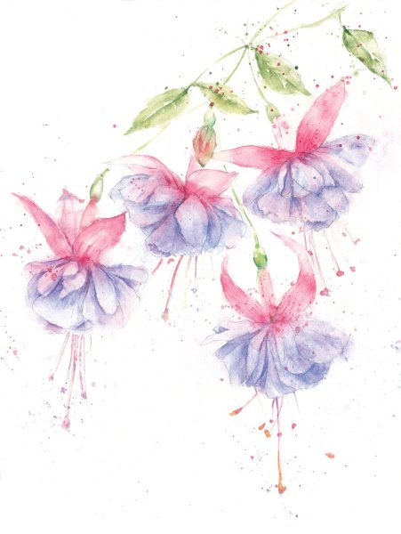 Мелкие цветы акварель