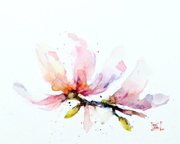 Цветы акварель