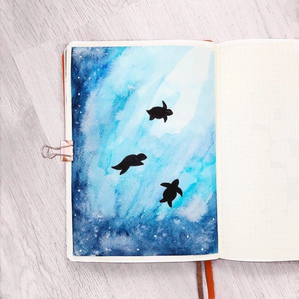 Рисование акварелью в скетчбуке