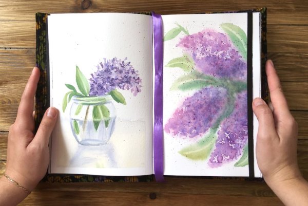 Рисунки в скетчбук акварелью
