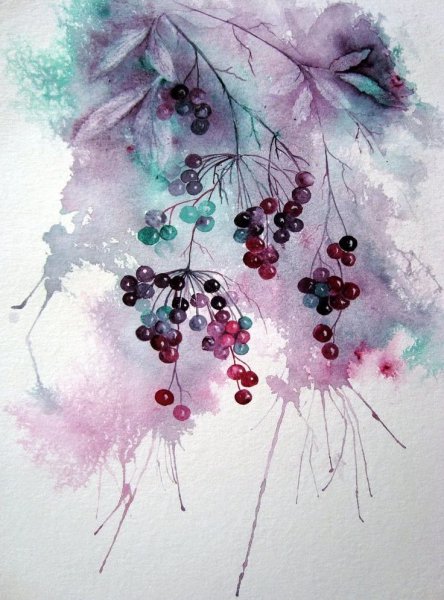 Цветы акварель