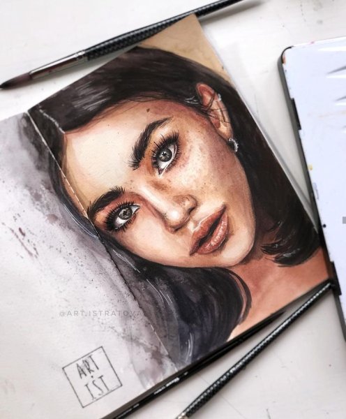 Акварельный стилизованный портрет