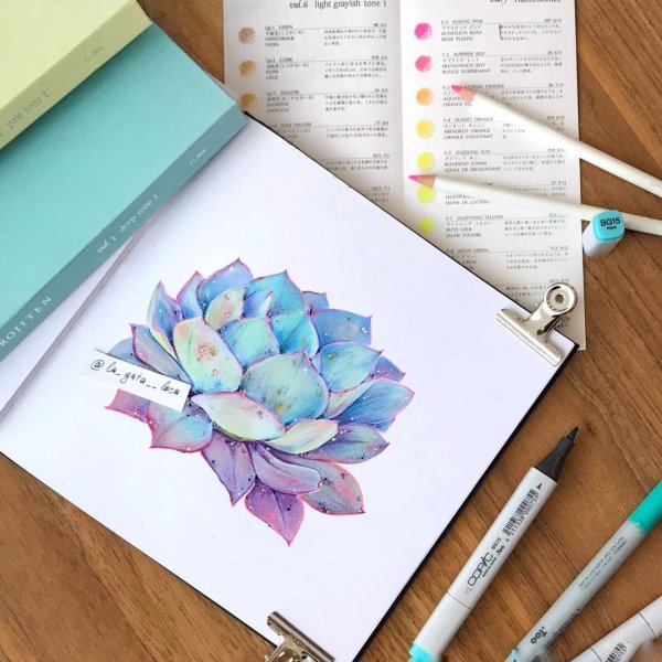 Скетчинг цветы маркерами для начинающих