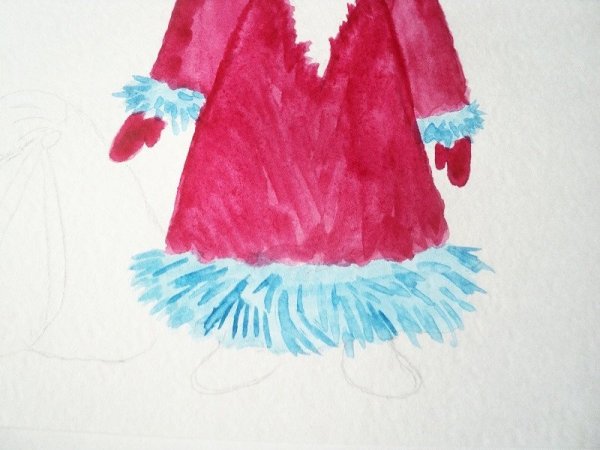 Рисование дед Мороз старшая