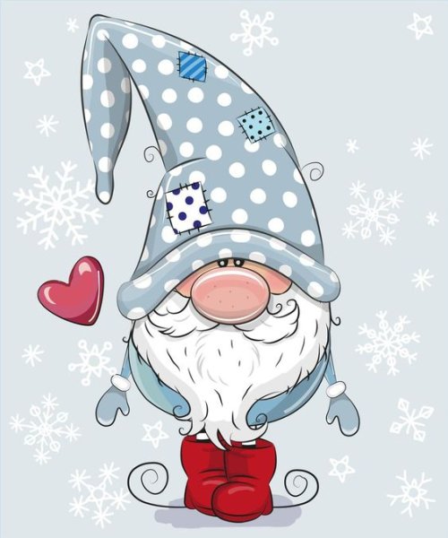 Рисование новогодние гномики