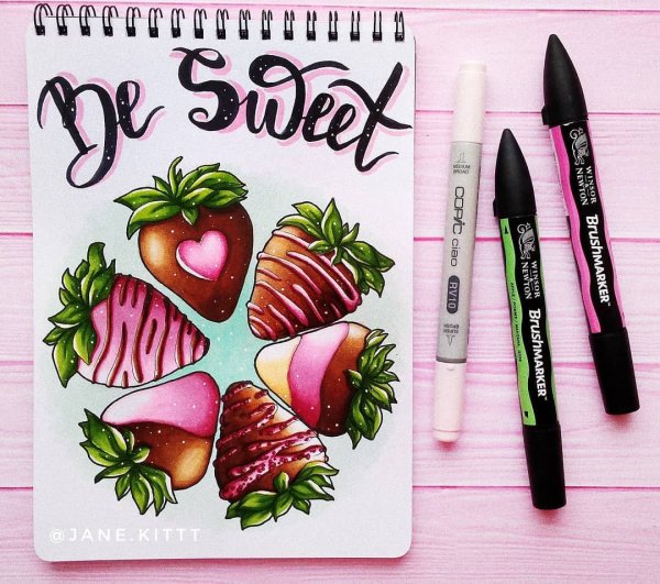 Рисование еды в скетчбуке