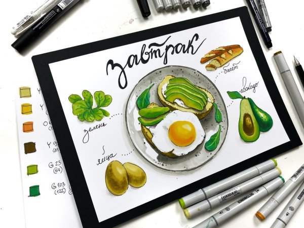 Аниме акварельными карандашами