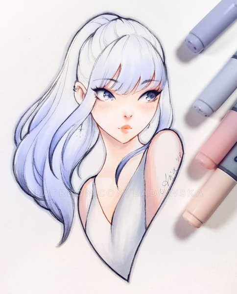 Рисовать аниме маркерами для скетчинга