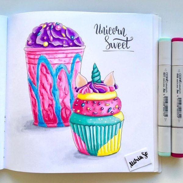 Скетчинг капкейк