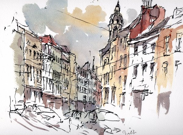 Город акварелью