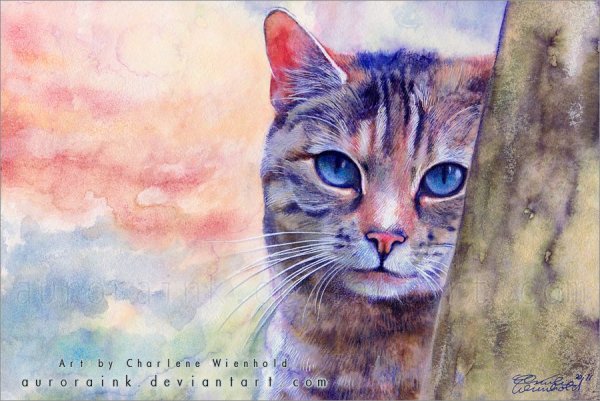 Этюды животных акварелью