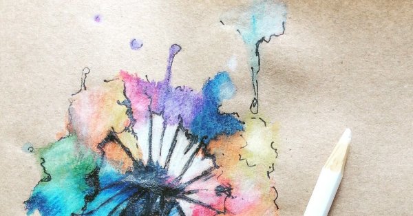 Рисунки акварельными карандашами